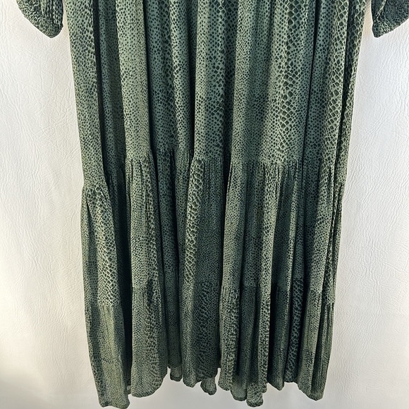 Karyn Seo Snake Print Long Sleeve Tiered Maxi Dress - Picture 3 of 12